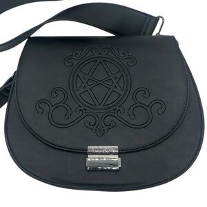 Killstar Austra Embossed Pentagram Saddle Bag in Black